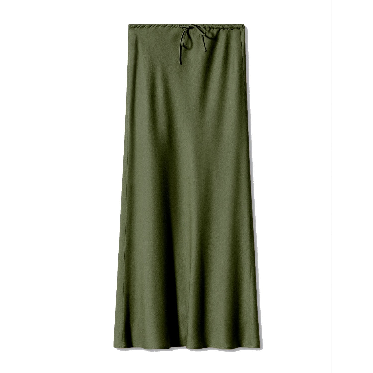 Women’s Satin Maxi Skirt with Drawstring Waist