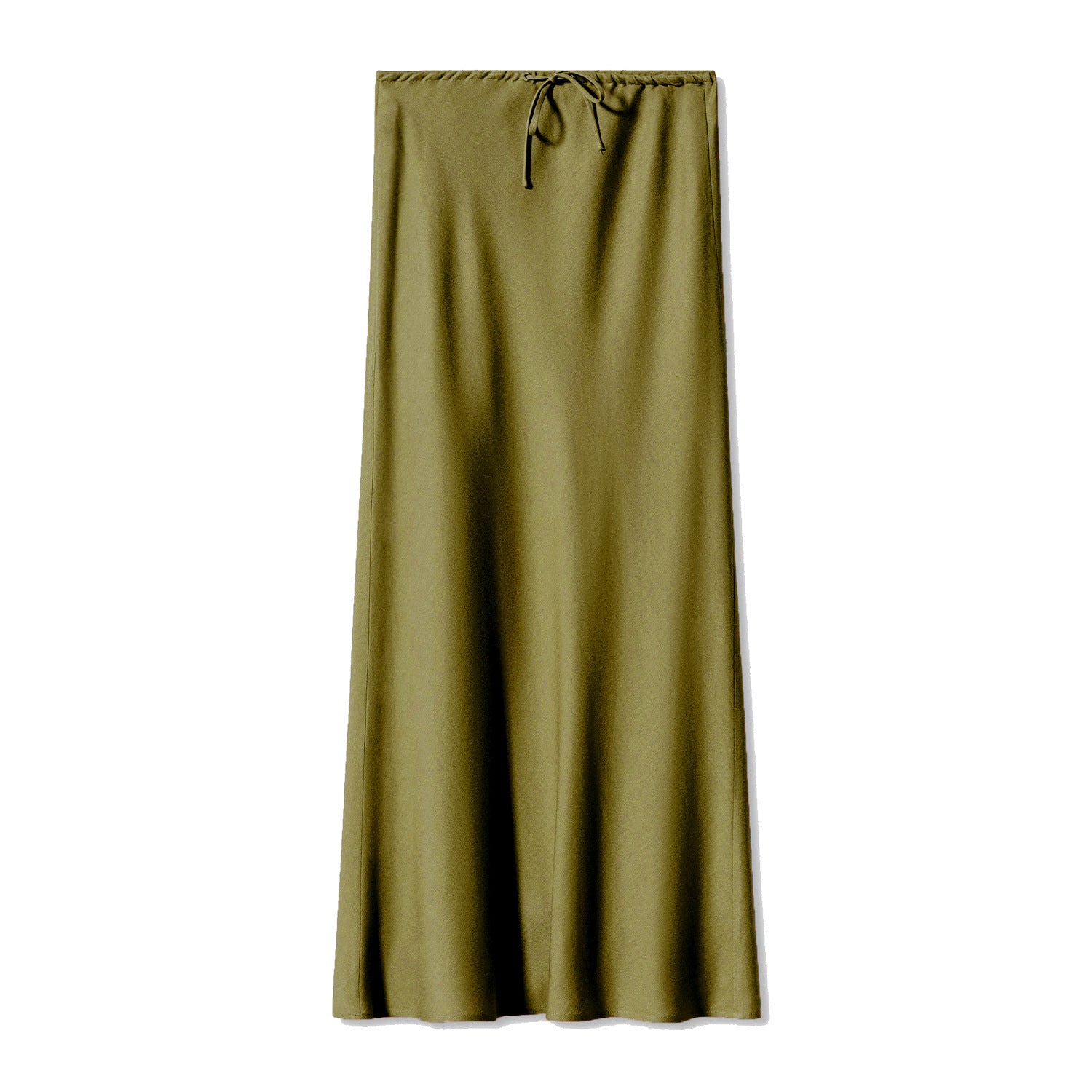Women’s Satin Maxi Skirt with Drawstring Waist