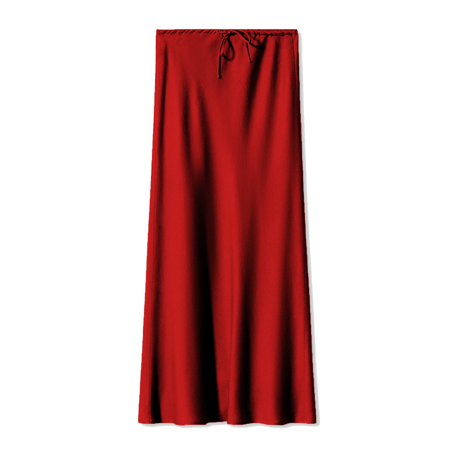 Women’s Satin Maxi Skirt with Drawstring Waist