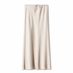 Women’s Satin Maxi Skirt with Drawstring Waist