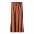 Women’s Satin Maxi Skirt with Drawstring Waist