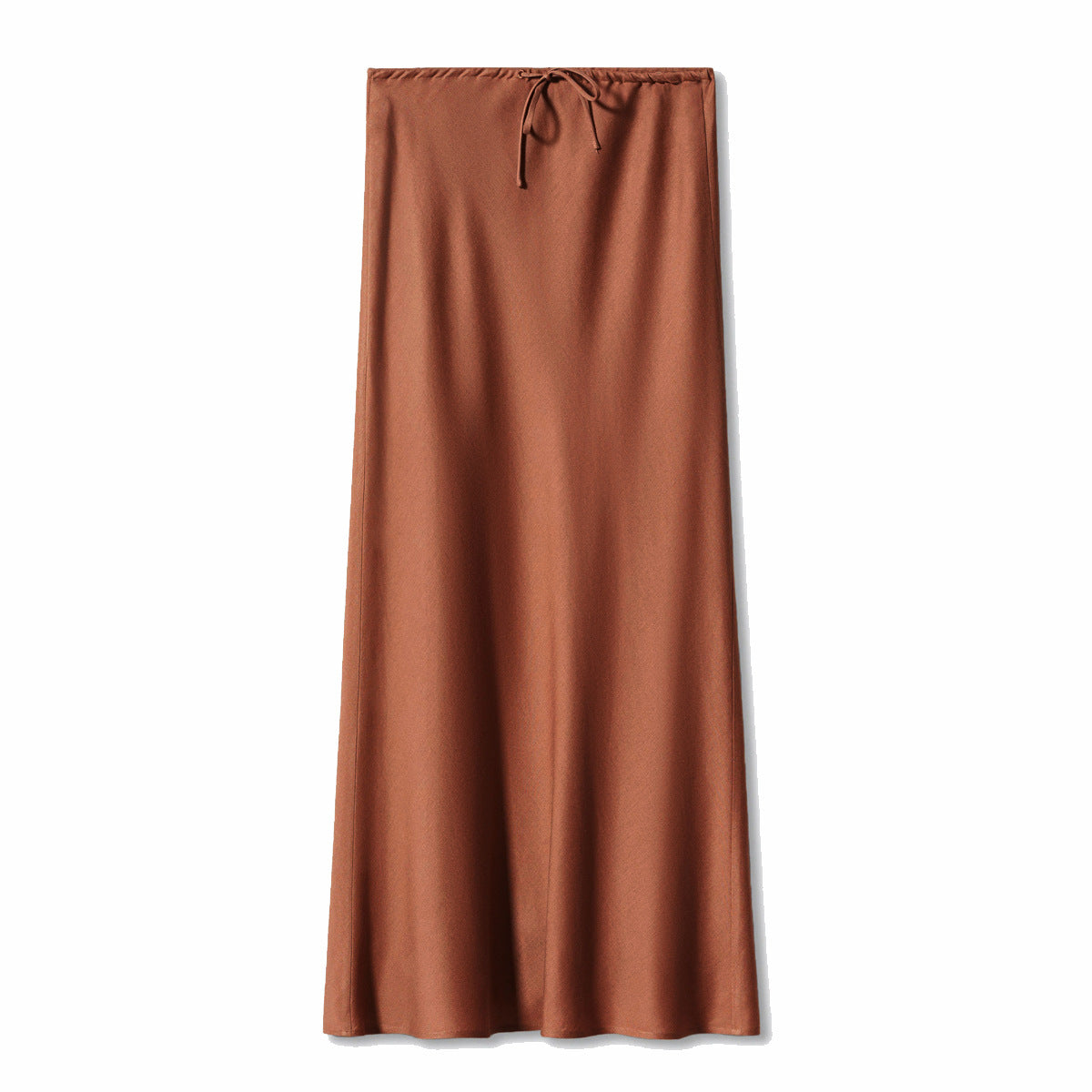 Women’s Satin Maxi Skirt with Drawstring Waist