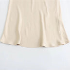 Women’s Satin Maxi Skirt with Waist Bow