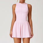 Women’s Sleeveless Tennis Dress with Built-In Shorts and Pocket