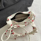 Women’s Small Corduroy Shoulder Bag with Strawberry Print