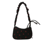 Women’s Small Corduroy Shoulder Bag with Strawberry Print