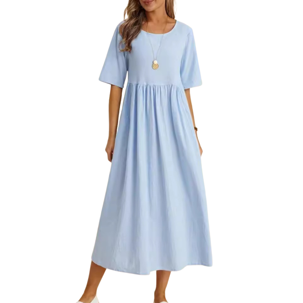 Women’s Smocked Waist Flowy Summer Midi Dress