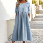 Women’s Smocked Waist Flowy Summer Midi Dress