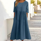 Women’s Smocked Waist Flowy Summer Midi Dress