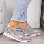 Women’s Sparkle Detail Lace-Up Shoes with Zip
