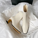 Women’s Square Toe Ankle Boots with Block Heel