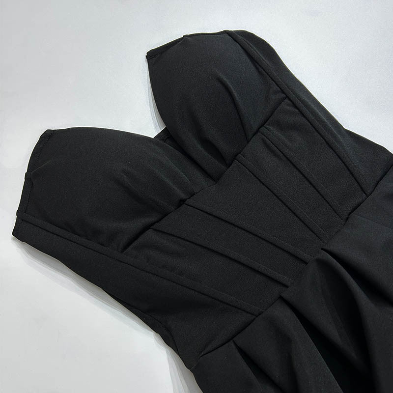 Women’s Strapless Corset Fit and Flare Maxi Dress