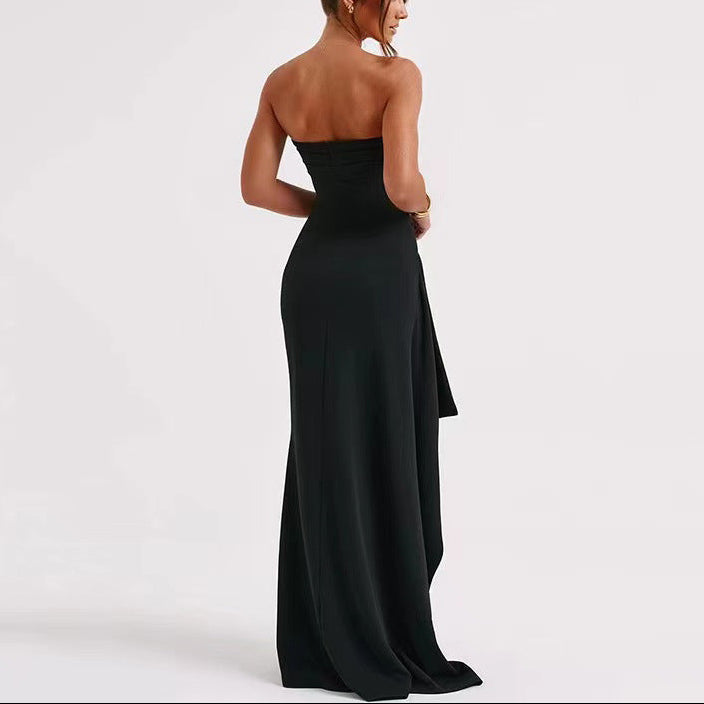 Women’s Strapless Maxi Dress with Side Slit