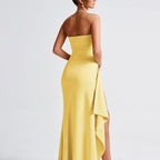 Women’s Strapless Maxi Dress with Side Slit