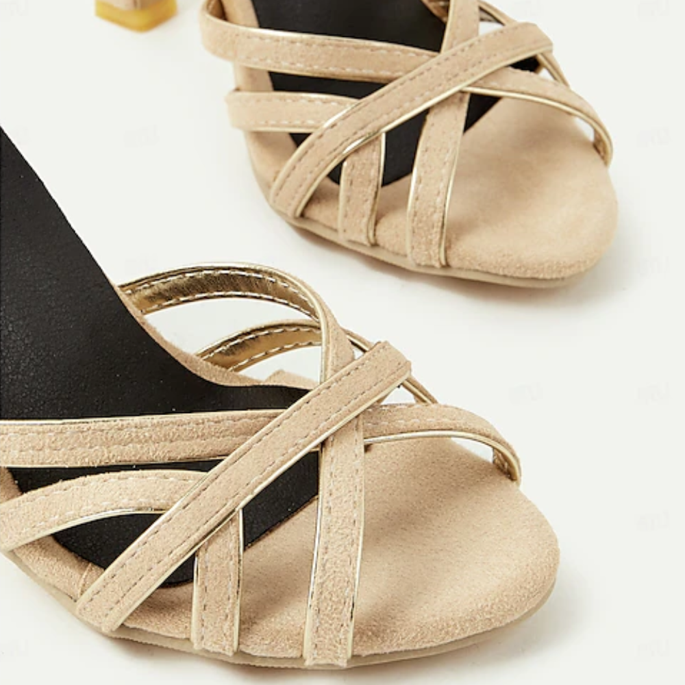 Women’s Strappy Heels with Open Toe and Block Heel