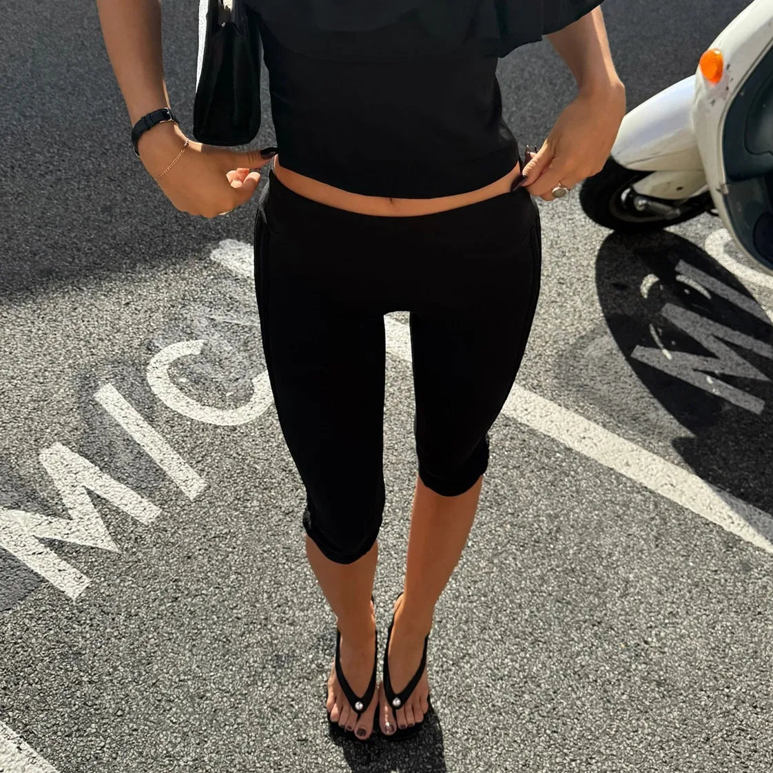 Women’s Stretch Capri Pants with Side Split
