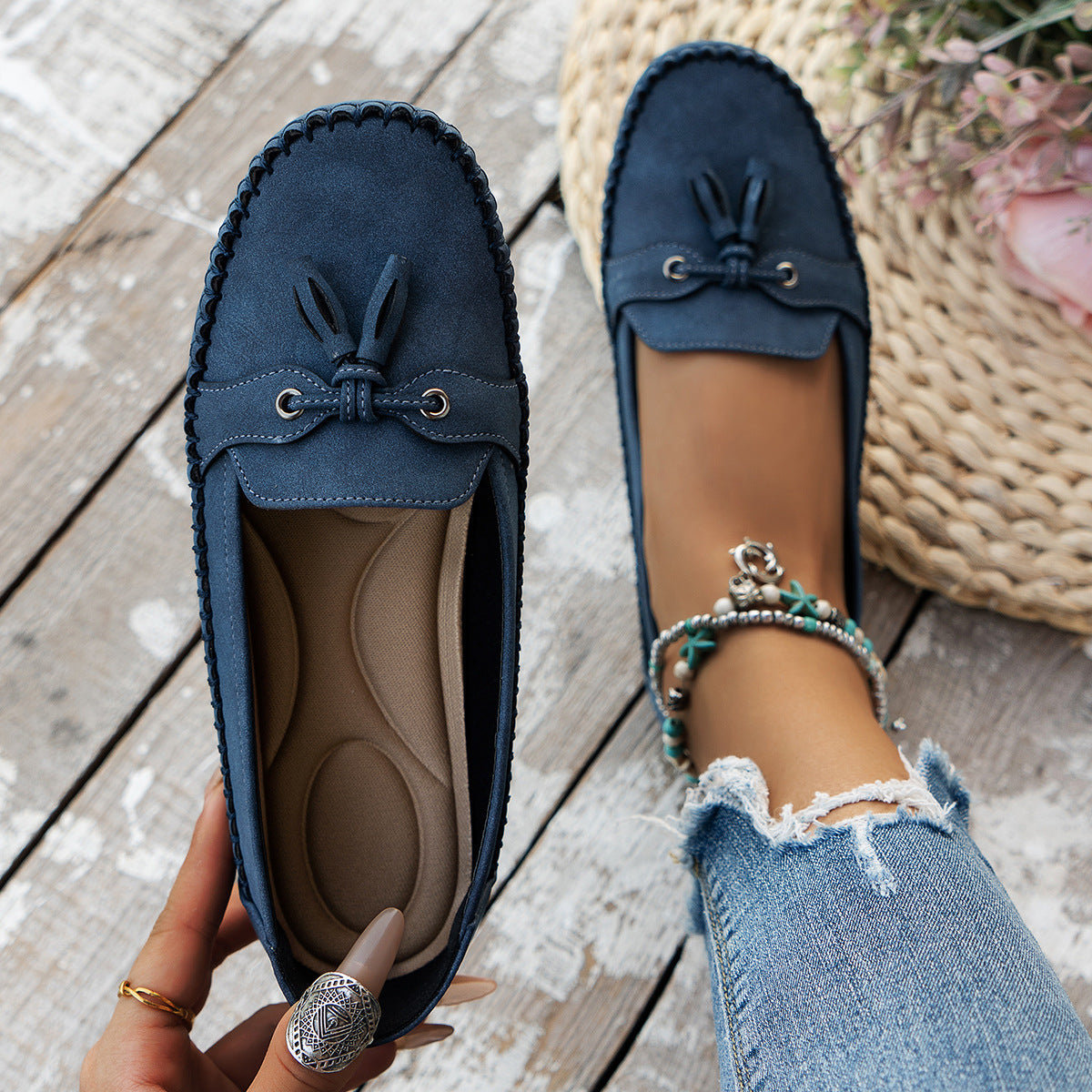 Women’s Suede Flat Slip-On Penny Loafers
