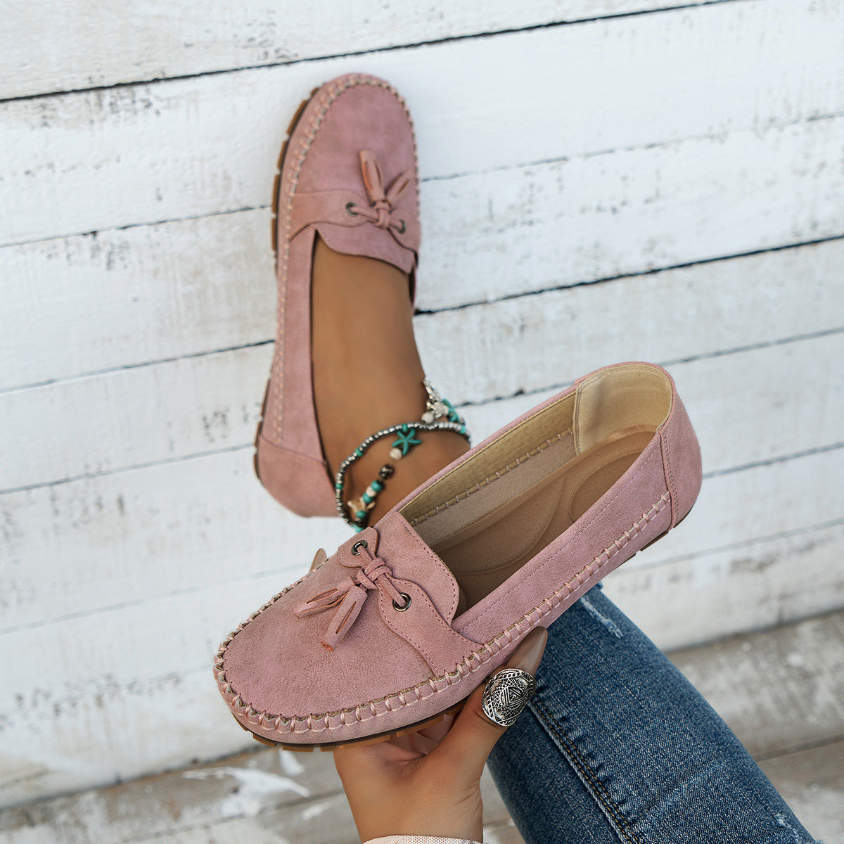 Women’s Suede Flat Slip-On Penny Loafers