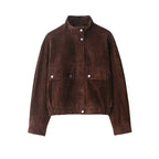 Women’s Suede Jacket with Front Pockets