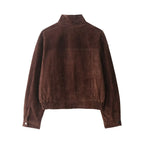 Women’s Suede Jacket with Front Pockets