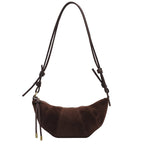 Women’s Suede Shoulder Crossbody Bag with Adjustable Strap