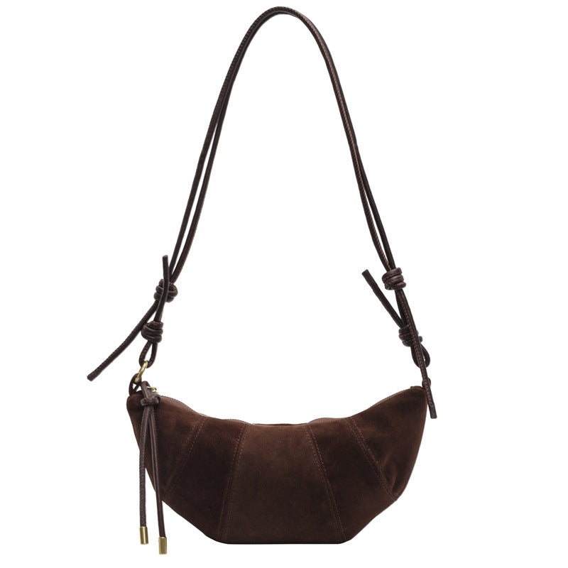Women’s Suede Shoulder Crossbody Bag with Adjustable Strap