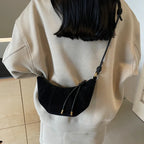 Women’s Suede Shoulder Crossbody Bag with Adjustable Strap