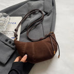 Women’s Suede Shoulder Crossbody Bag with Adjustable Strap