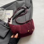 Women’s Suede Shoulder Crossbody Bag with Adjustable Strap