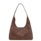 Women’s Suede Tote Bag with Zip Closure and Shoulder Strap