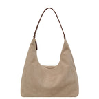 Women’s Suede Tote Bag with Zip Closure and Shoulder Strap
