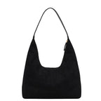Women’s Suede Tote Bag with Zip Closure and Shoulder Strap