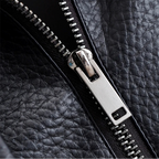 Women’s Textured PU Leather Bomber Jacket with Stand Collar