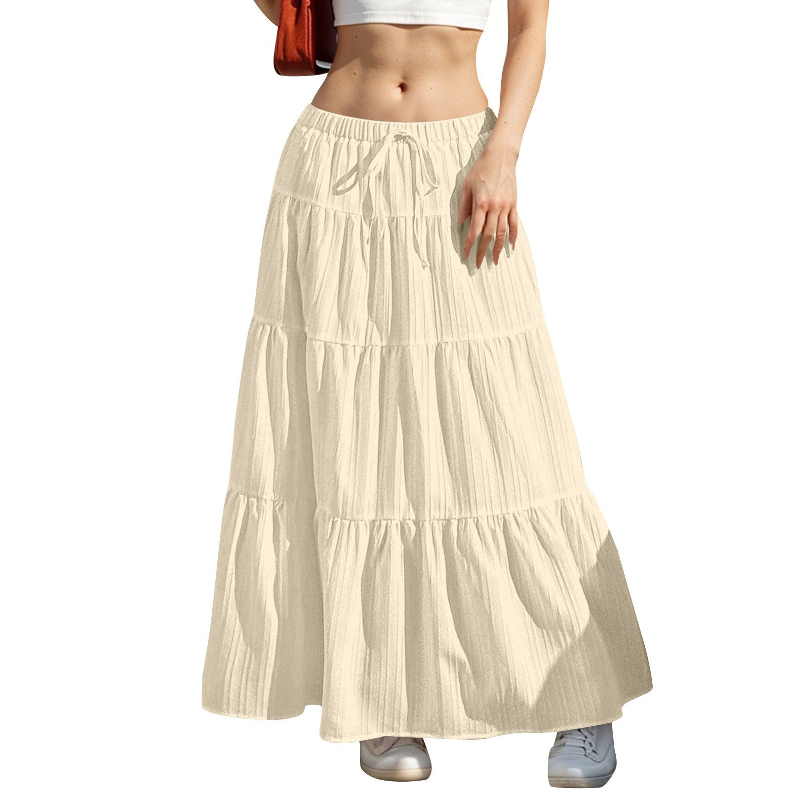 Women’s Tiered Maxi Skirt with Drawstring Waist