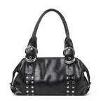 Women’s Vintage PU Leather Shoulder Bag with Stud Detail