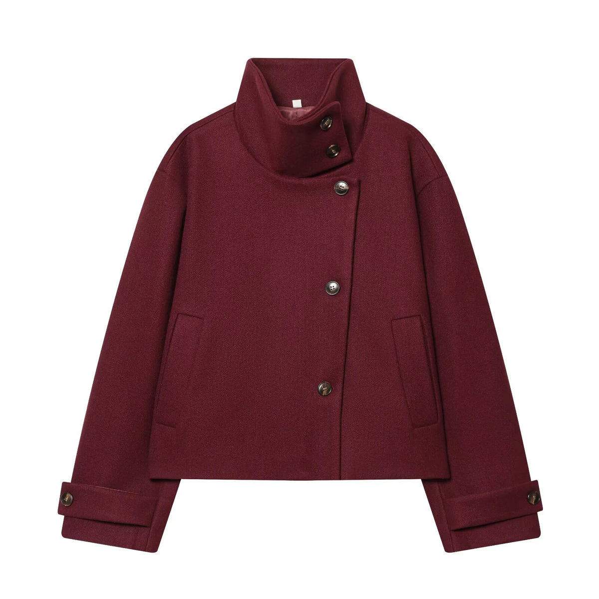 Women’s Warm High Collar Winter Jacket with Button Fastening