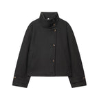 Women’s Warm High Collar Winter Jacket with Button Fastening
