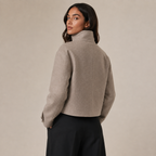 Women’s Warm High Collar Winter Jacket with Button Fastening