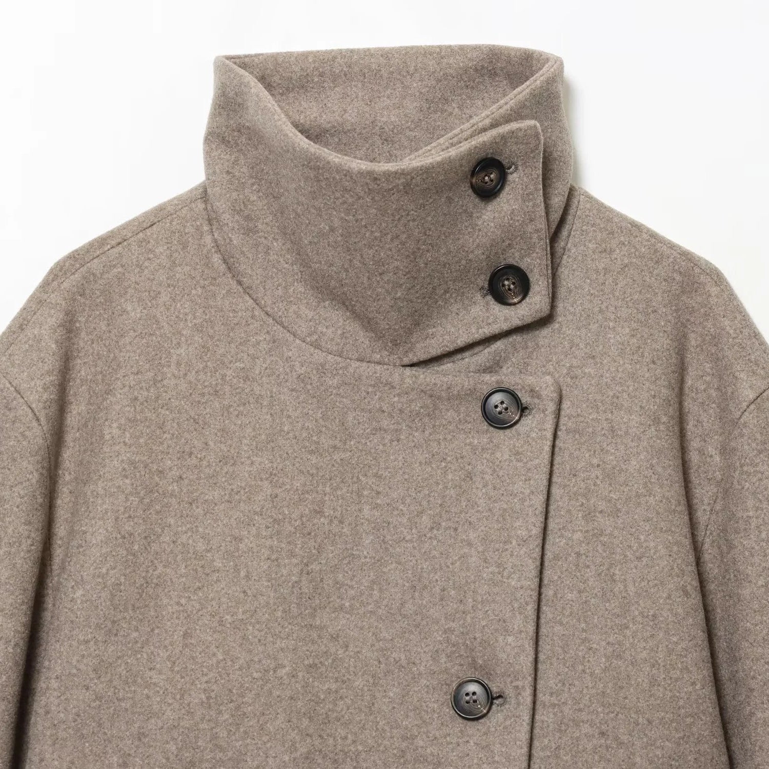 Women’s Warm High Collar Winter Jacket with Button Fastening