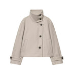 Women’s Warm High Collar Winter Jacket with Button Fastening