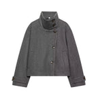 Women’s Warm High Collar Winter Jacket with Button Fastening