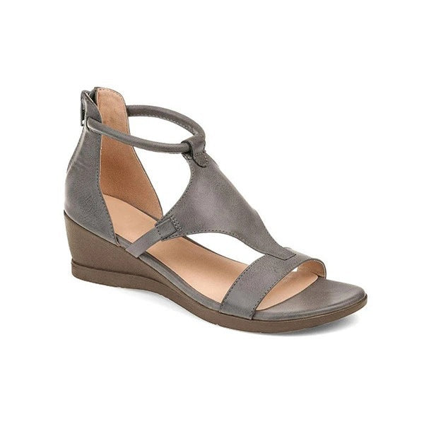 Women’s Wedge Sandals with T-Bar Strap