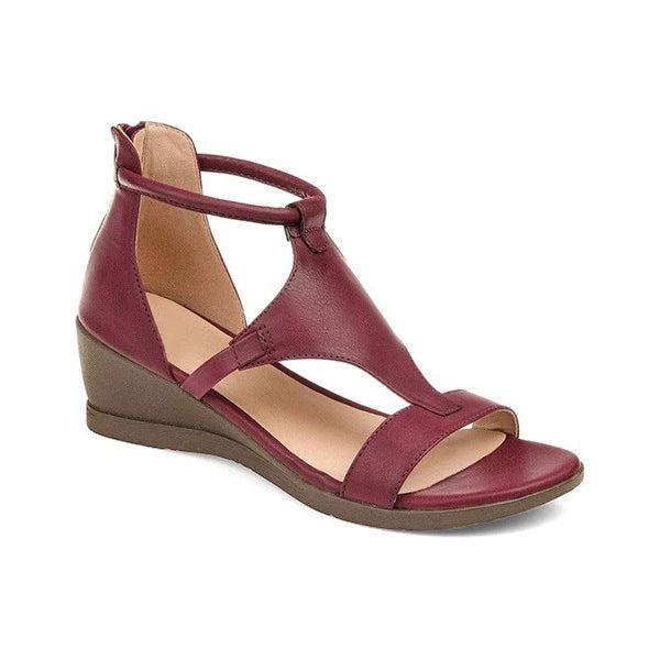 Women’s Wedge Sandals with T-Bar Strap