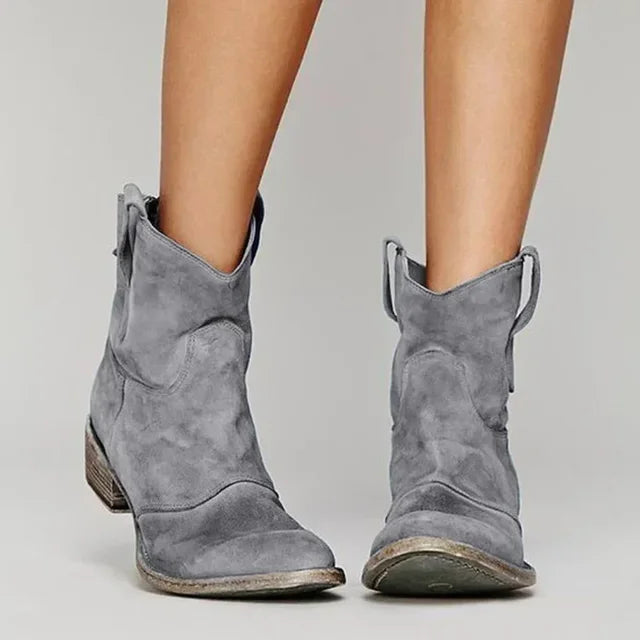 Women’s Western Ankle Cowboy Boots with Pointed Toe