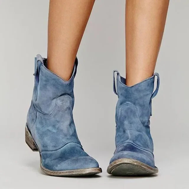 Women’s Western Ankle Cowboy Boots with Pointed Toe