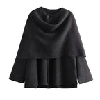 Women’s Winter Asymmetric Scarf Jacket