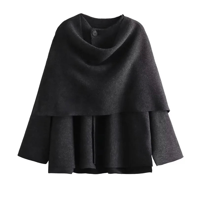 Women’s Winter Asymmetric Scarf Jacket