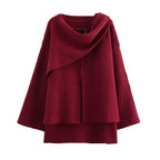 Women’s Winter Asymmetric Scarf Jacket