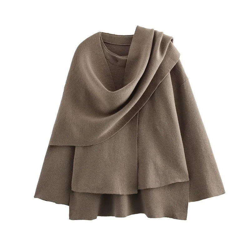 Women’s Winter Asymmetric Scarf Jacket